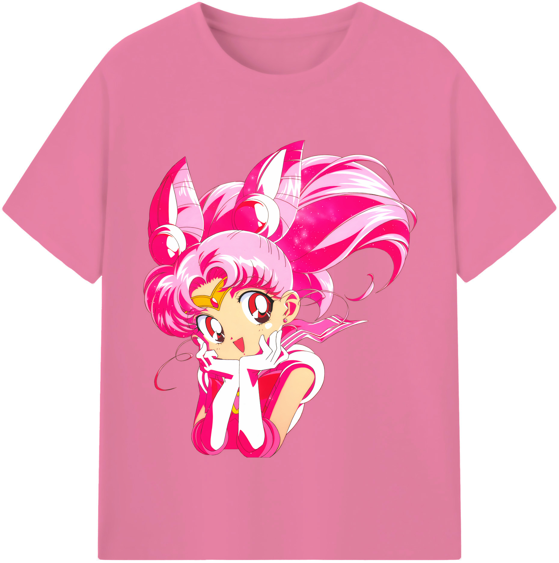 （画像用） 美少女戦士セーラームーン ちびうさ Sailor Moon Chibiusa Tsukino Usagi Small Lady Serenity 綿100％半袖Tシャツ（フロントプリント）